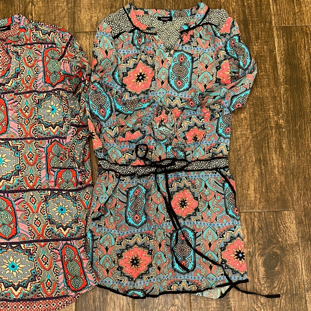 Tolani Boho Print Dress Bundle XS Colorful Paisley Tunic Dresses - Picture 9 of 16